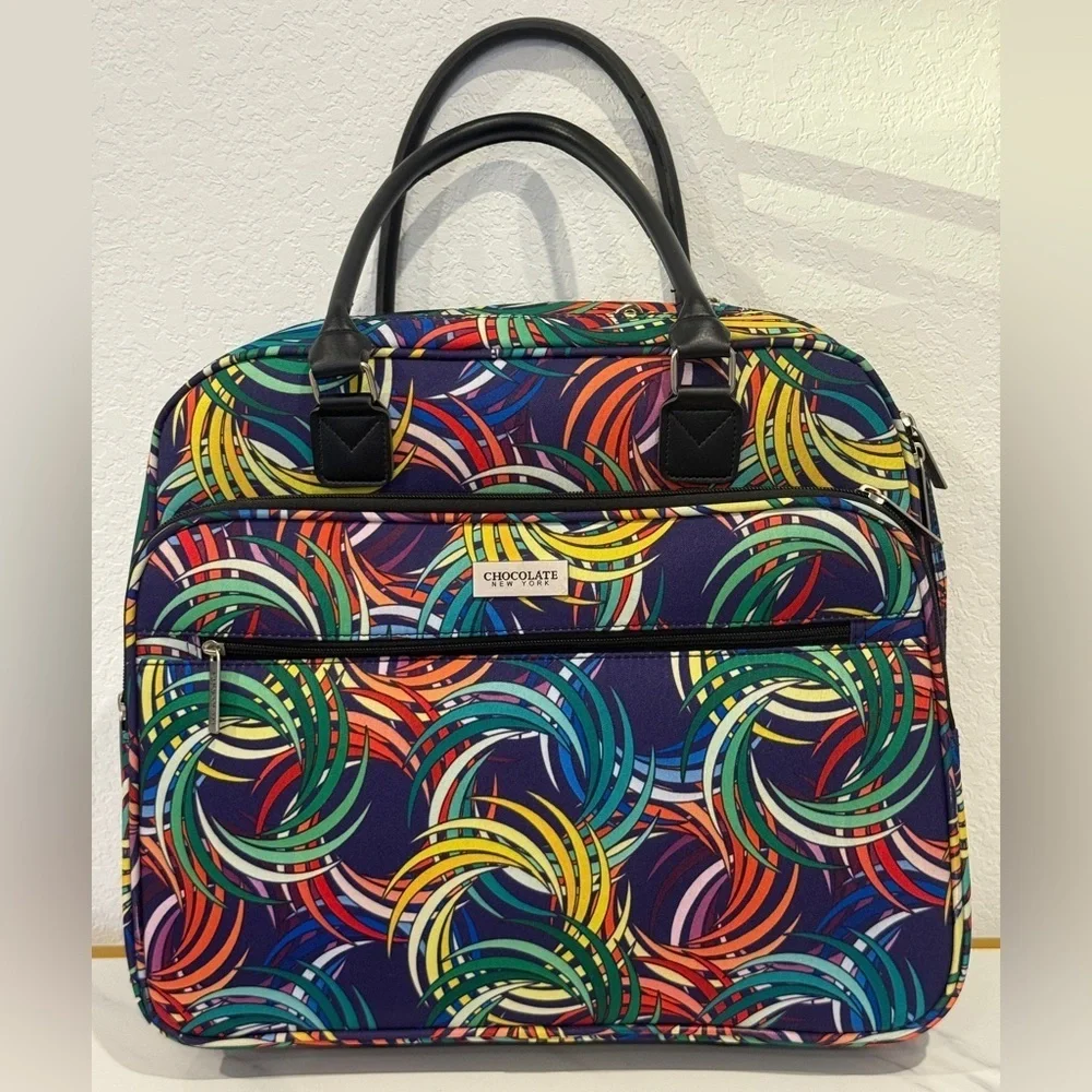 Chocolat‎ New York Blu Colorful Swirl Laptop Bag